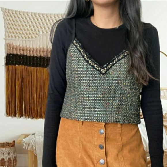 ● Zara | Sparkly & Sequin Crop Top - Picture 1 of 12